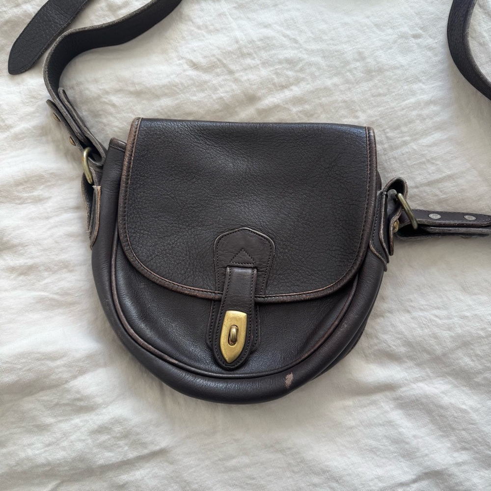 Vintage Dooney & Bourke Brown Leather Saddlebag
